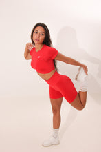 Load image into Gallery viewer, Driven in Fiery Red Scrunch Shorts SET